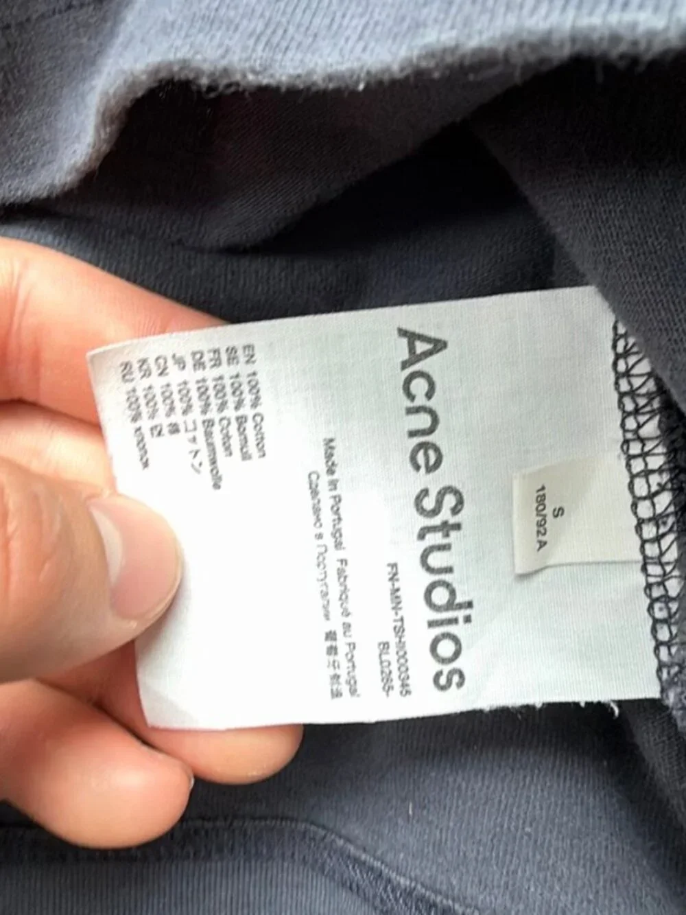 Acne Studios Spiral Graphic Crewneck Sweatshirt Navy S